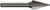 Order In - Sutton Tools Carbide Burr - Double Cut - Cone Shape - 1/4" Shank - 5/8" x 1-1/8" - 2-7/8" OAL - B208