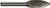 Order In - Sutton Tools Carbide Burr - Double Cut - Flame Shape - 1/4" Shank - 1/2" x 1-1/4" - 3" OAL - B206