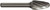 Order In - Sutton Tools Carbide Burr - Aluminium Cut - Tree Shape Radius End - 1/4" Shank - 1/2" x 1" - 2-3/4" OAL - B219