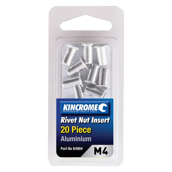 Kincrome Rivet Nut Insert M4 Aluminium 20 Pack