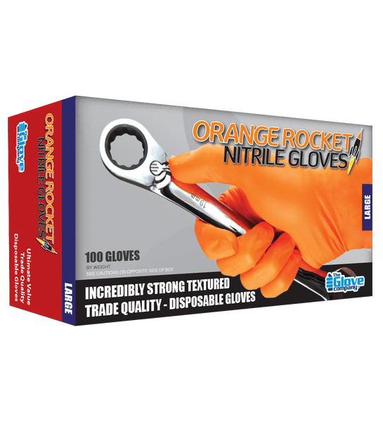 TGC Orange Rocket Nitrile Dipsoable Gloves X Large - 130034