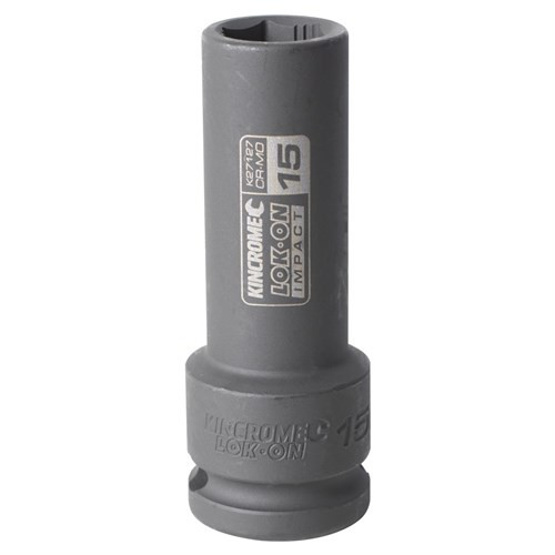 Kincrome LOK-ON™ Impact Socket 1/2 Drive Deep 15mm