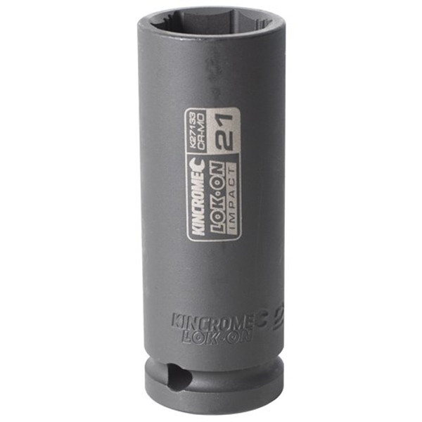 Kincrome LOK-ON™ Impact Socket 1/2 Drive Deep 21mm