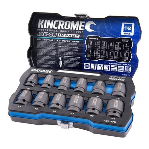 Kincrome LOK-ON™ Set 1/2" Drive Metric 12 Piece - K27070