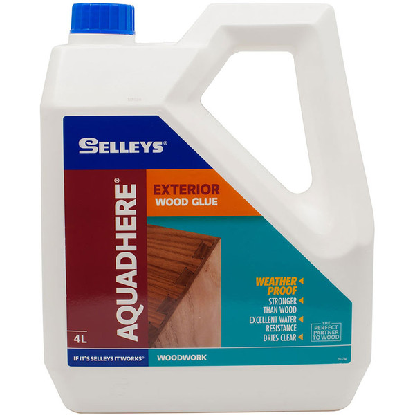 Selleys 4L PVA Wood Glue Aquadhere Exterior Adhesive - 100015