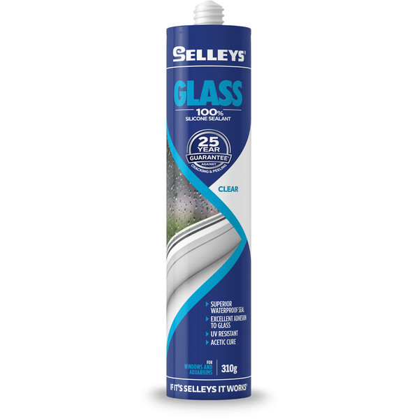 Selleys 310g Clear Glass Silicone Sealant - 930069710038203