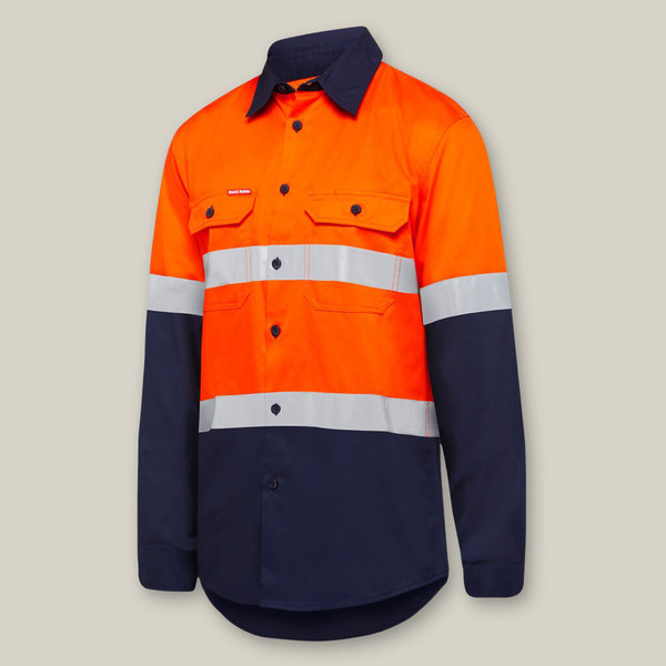 Hard Yakka Core Shirt LS Vent Hi-Vis Orange