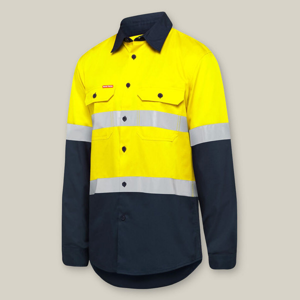 Hard Yakka Core Shirt LS Vent Hi-Vis Yellow