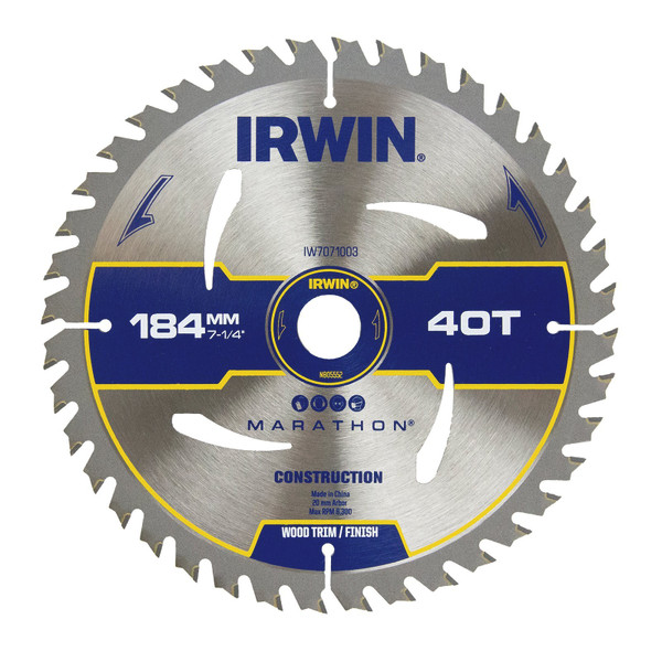 Special Order - Irwin Blade Circ Saw Mara184mm 40T - IW7071003