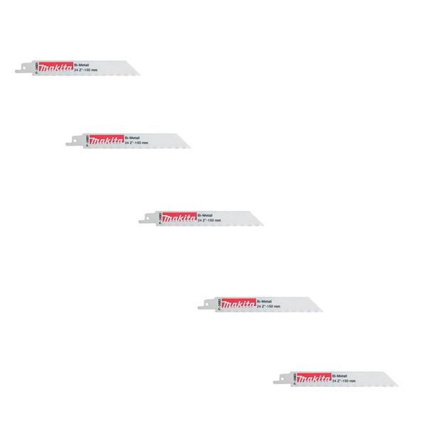 Order In - Makita Recip Saw Blade Bi-Metal 25TPI 150mm 5 Pack - P-04905