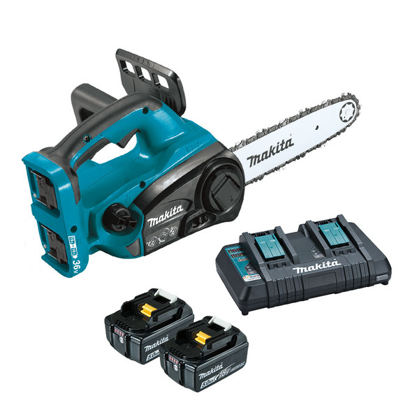 Makita DUC302PT2 36V (18V x 2) 5.0Ah Li-ion Cordless 300mm (12") Chainsaw Combo Kit