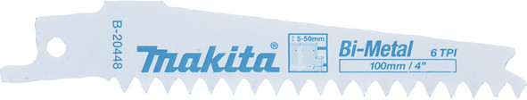 Makita B-20448 5-Pack 100mm 6TPI Bi-Metal Reciprocating Blades for Plasterboard
