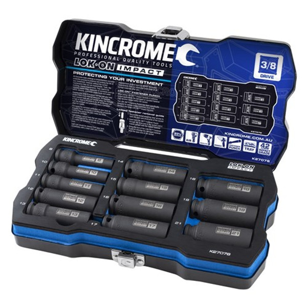 Kincrome LOK-ON™ Set Deep 3/8" Drive 12 Pce - K27078