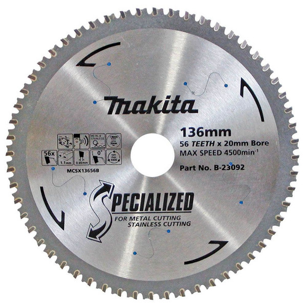 Makita Specialized Saw Blade Metal TCT 56T 136mm - B-23092