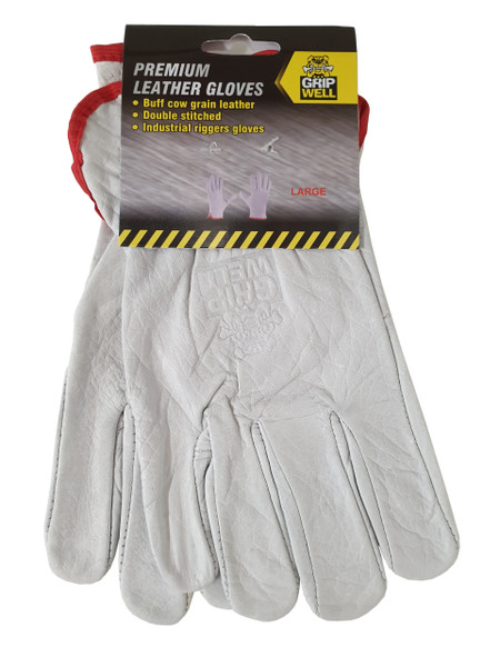 Gripwell Glove Leather Rigger White - GW899