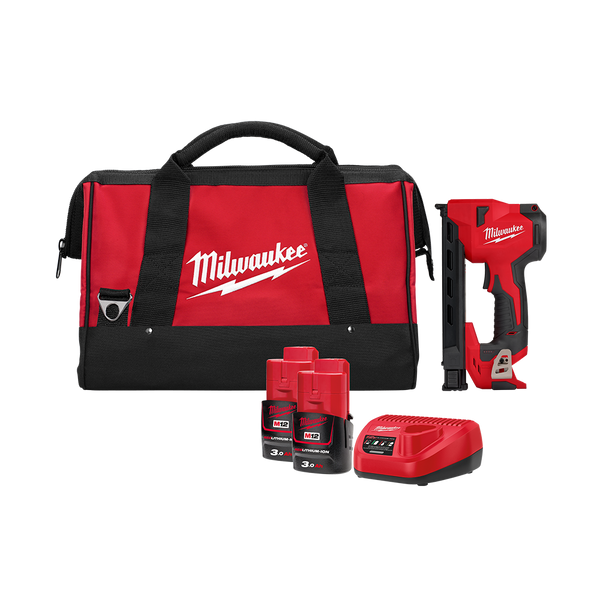 Milwaukee M12™ Cable Stapler Kit (2 X 3.0Ah, Charger) - M12BCST302B