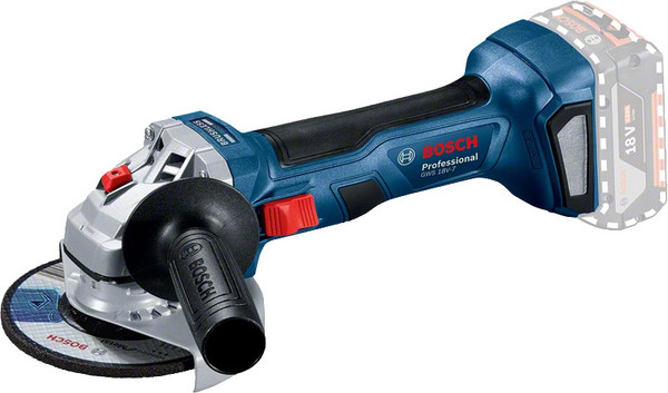 Bosch GWS 18V-7 Cordless Angle Grinder 125mm - Skin Only - 06019H9001