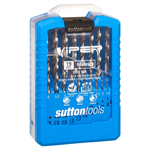 Sutton VIPER Drill Bit Set HSS Jobber 1-10mm 19Pce - D105V2M