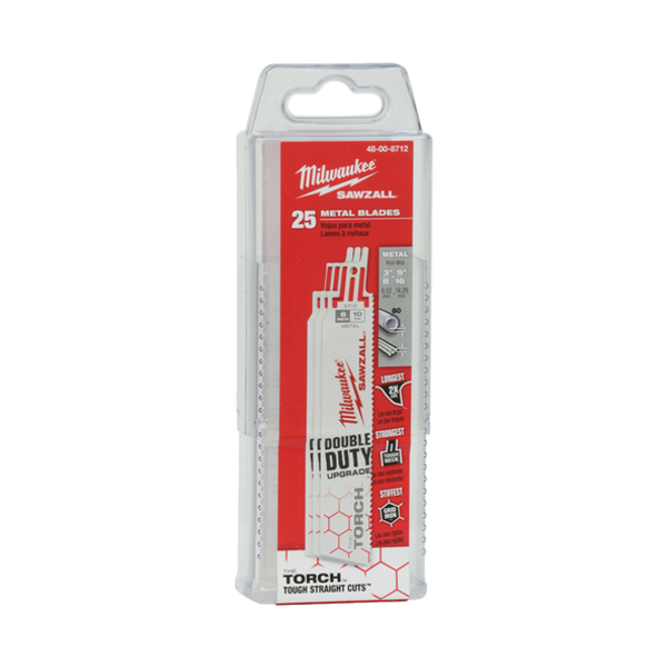 Milwaukee SAWZALL™ The TORCH™ Reciprocating Saw Blade Metal Demo 230mm 18TPI 25 Pack - 48008788