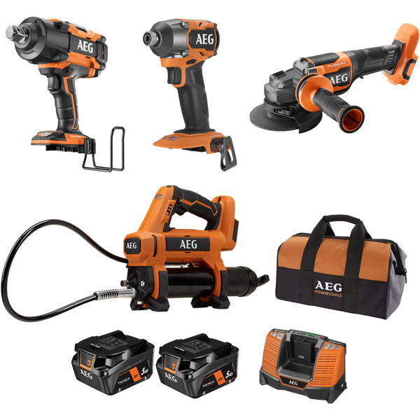 Order In - AEG FUSION 4PC Kit 18V 5Ah Combo - A18FX4B1521B