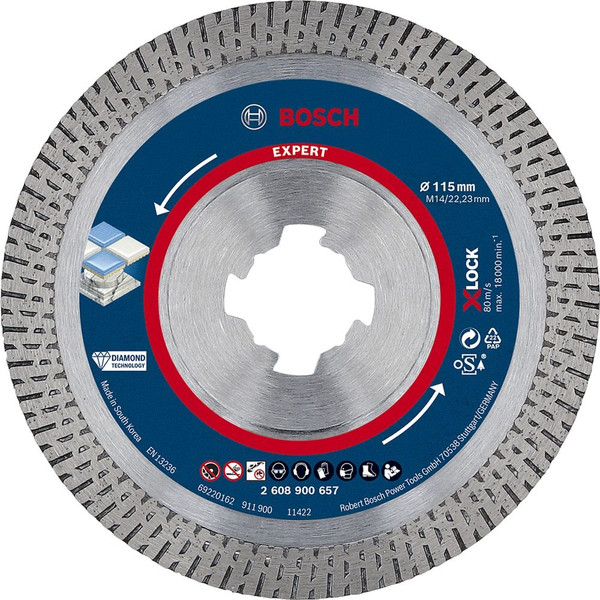 Bosch Expert X-LOCK Diamond Cutting Disc Ceramic 115mm  - 2608900657