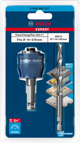 Bosch Expert Power Change Plus Adapter + HSS Drill Bit - 2608900527