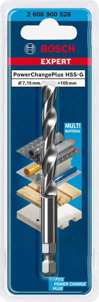 Bosch Expert Power Change Plus HSS-G pilot Drill Bit 7.15x105mm  - 2608900528