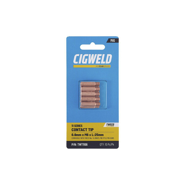 Cigweld Contact Tip 0.6mm Tweco 1 Pack 10 - TWT1106