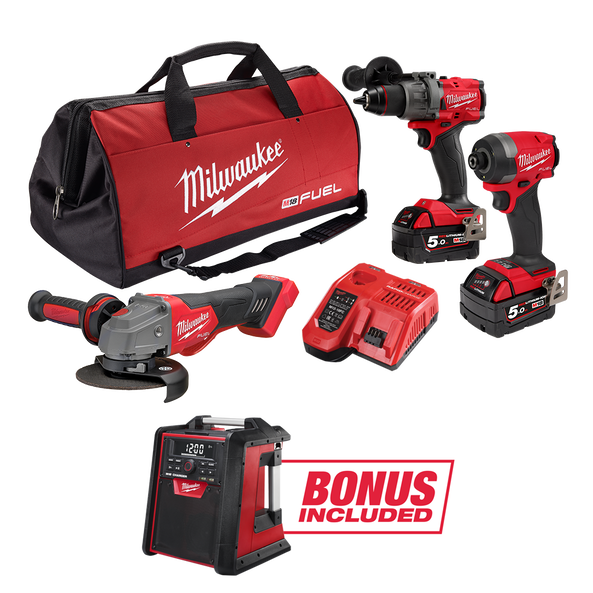 Milwaukee M18 FUEL™ 3 Piece Power Pack 3A3B - M18FPP3A3B502B