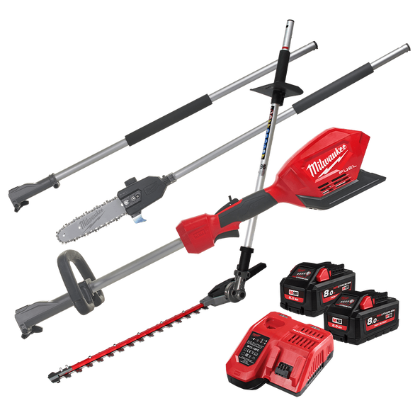 Milwaukee M18 FUEL™ QUIK-LOK™ Outdoor Power Head 2 x 8.0Ah Forge Power Pack  - M18FOPHPP3A2802F
