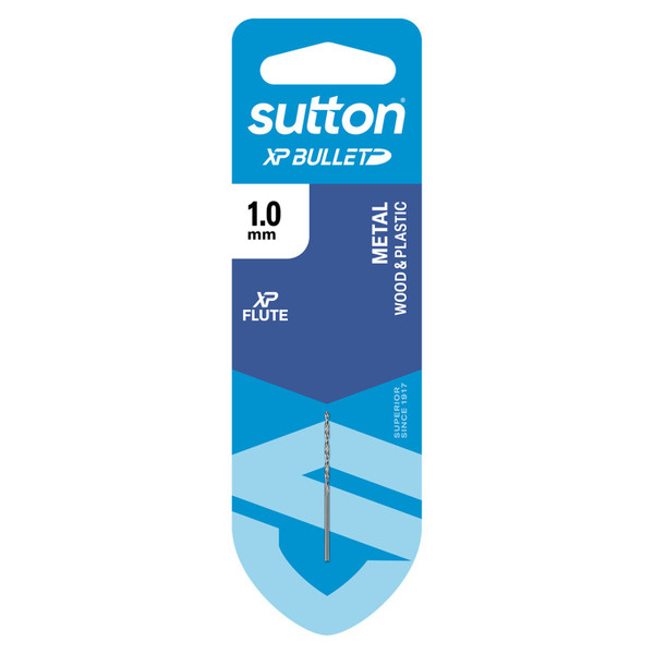 Sutton XP Bullet Drill Bit HSS Jobber 1mm Carded - D220H0100