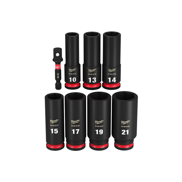 Order In - Milwaukee SHOCKWAVE™ Impact Socket 6-Point Deep 3/8" 8 Piece Metric Set - 49667021