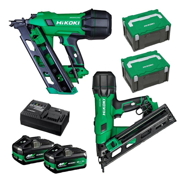 Hikoki 18v Brushless Framing Nailer & DA Finish Nailer Combo - FRAMERPROPACK(HRZ)
