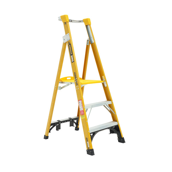 Order In - Gorilla Platform ladder Fibreglass 0.9m (3ft) Fibreglass Aluminium 180kg Heavy Duty Industrial - FPL003-HD