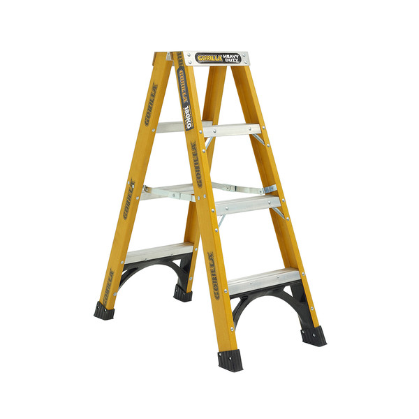 Order In - Gorilla Double sided A-frame ladder 1.2m (4ft) Fibreglass 180kg Heavy Duty Industrial - FSM004-HD