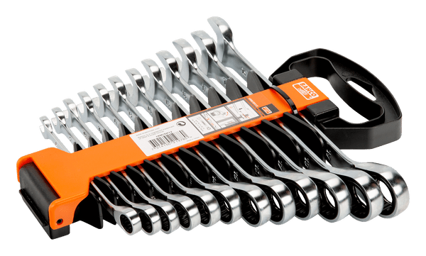 Bahco Metric Combination Ratcheting Wrench Set - 12 Pcs/Plastic Holder - 1RM/SH12