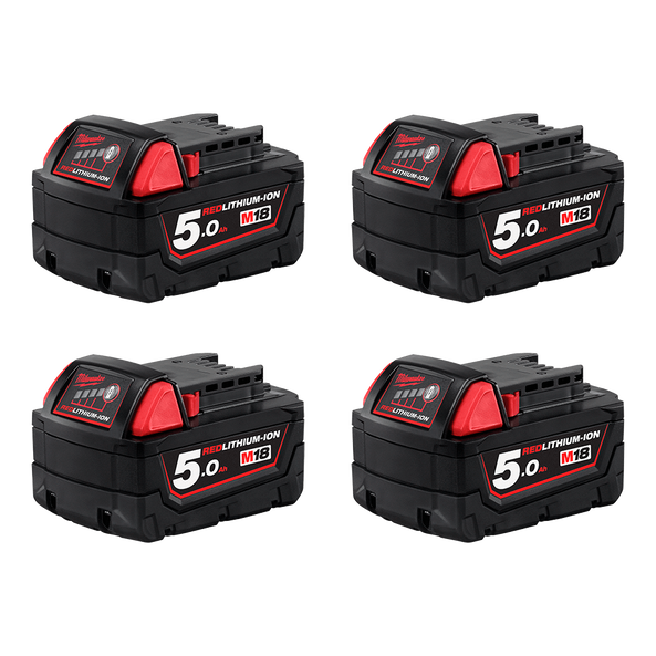 Milwaukee M18™ REDLITHIUM™ 5.0Ah Battery 4 Pack - M18B54