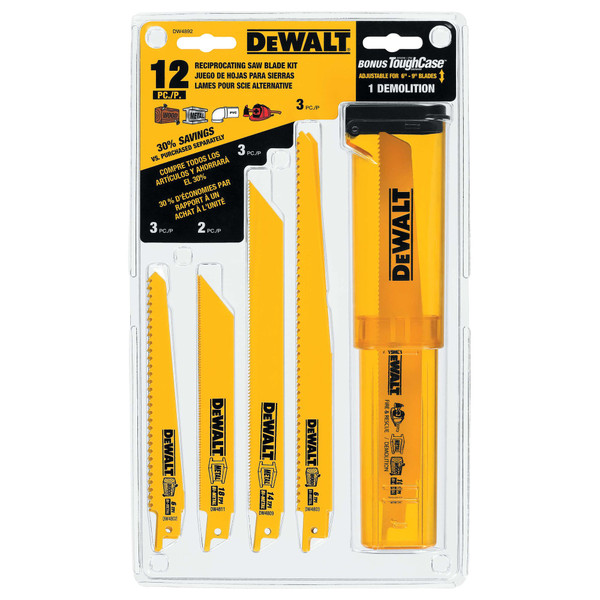 Order In - DeWALT Bi-Metal Reciprocating Saw Blade 13 Piece Set - DW4892
