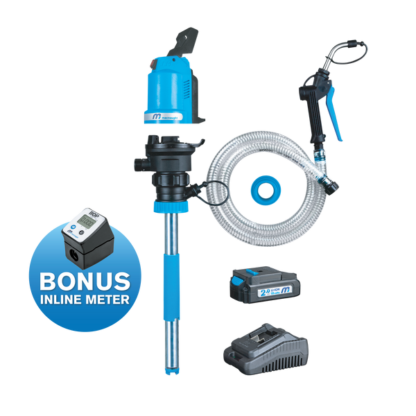 Macnaught BOP - Battery Operated Pump Universal Starter Kit with Inline Flow Meter - BP20S-UNA-IM
