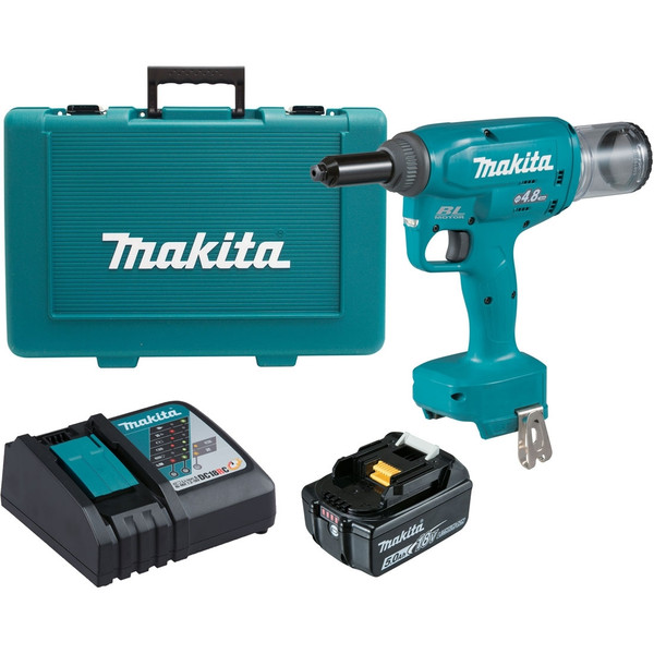 Order In - Makita 18V Brushless 4.8mm Rivet Gun Kit - DRV150RT