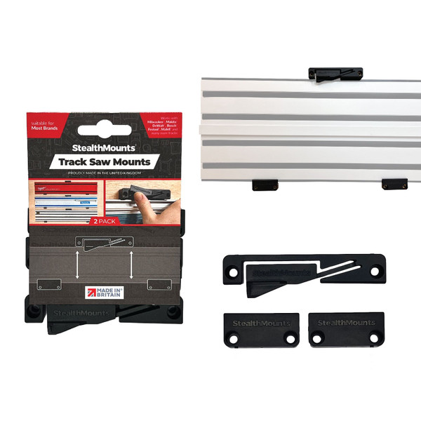 STEALTHMOUNTS Track Saw Rail Mount (2 Pack)  - OM-TRM-BLK-2