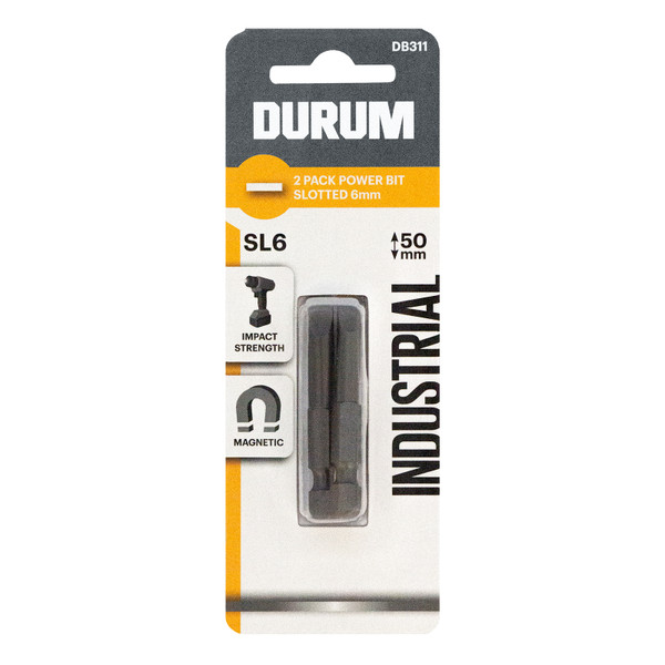 Durum Power Bit Slotted SL6 50mm 2 Pack - DB311