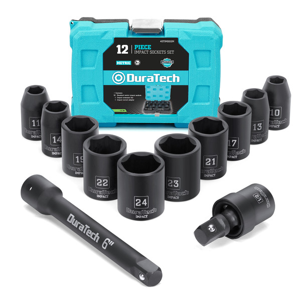 DuraTech  Metric  Impact Sockets Set 12 Piece 1/2 " Drive - DTIMSS12M