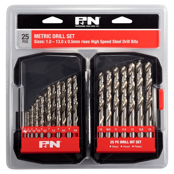 P&N HSS Jobber Drill Set Metric 1-13mm 25 Piece - 166044642