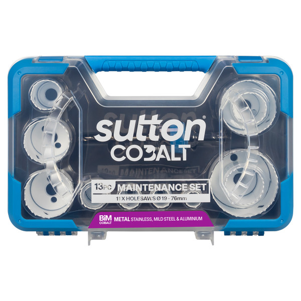 Sutton Holesaw Cobalt BiMetal Maintenance Set 19-76mm 13 Piece - H125SG13A