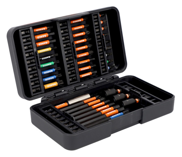 Bahco 1/4” Impact Torsion Bit Set for Phillips/TORX®/Robertson/Hex Head Screws 38 Pcs - 66IM/38C-1