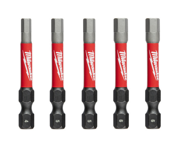Milwaukee Shockwave Power Hex Starter Kit – 1 x 4mm 50mm 2 x 5mm 50mm 2 x 6mm 50mm - 48324695