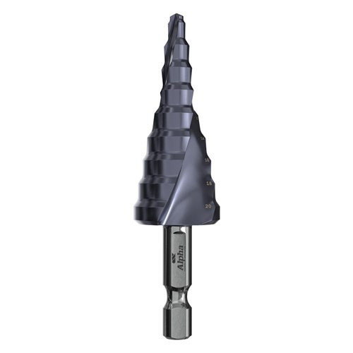 Alpha Onsite Plus Step Drill Spiral Flute 4-20mm - 9STQRM4-20SD