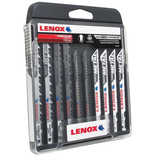 Lenox General Purpose Jig Saw T-Shank Kit With Case 10 Piece - 1994458