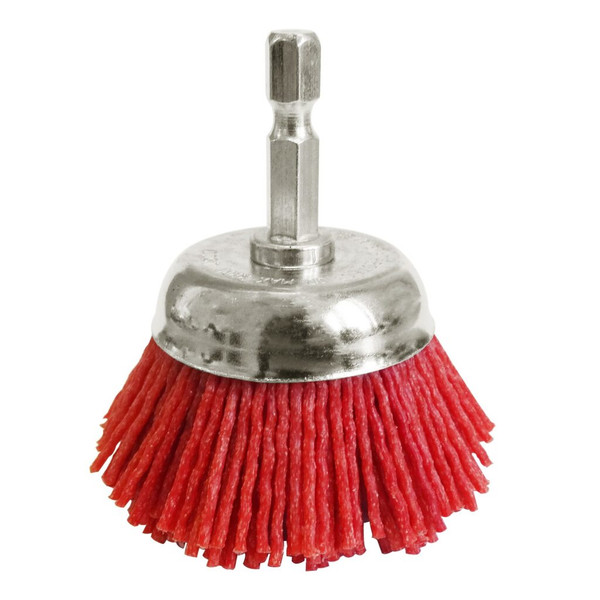 Order In - Josco Brush Cup 50 80G 6.3 Hex Spindle Red Abrasive Nylon - JAC50R